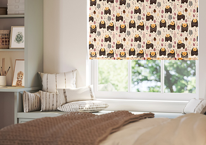 Bear Necessities, Rosewood - Twist&Fit Roman Blind - Image 5